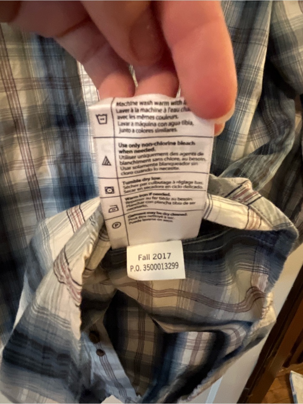 XL Carhartt Men's Blue, White and Brown Plaid Button-Down Shirt - Picture 5 of 6